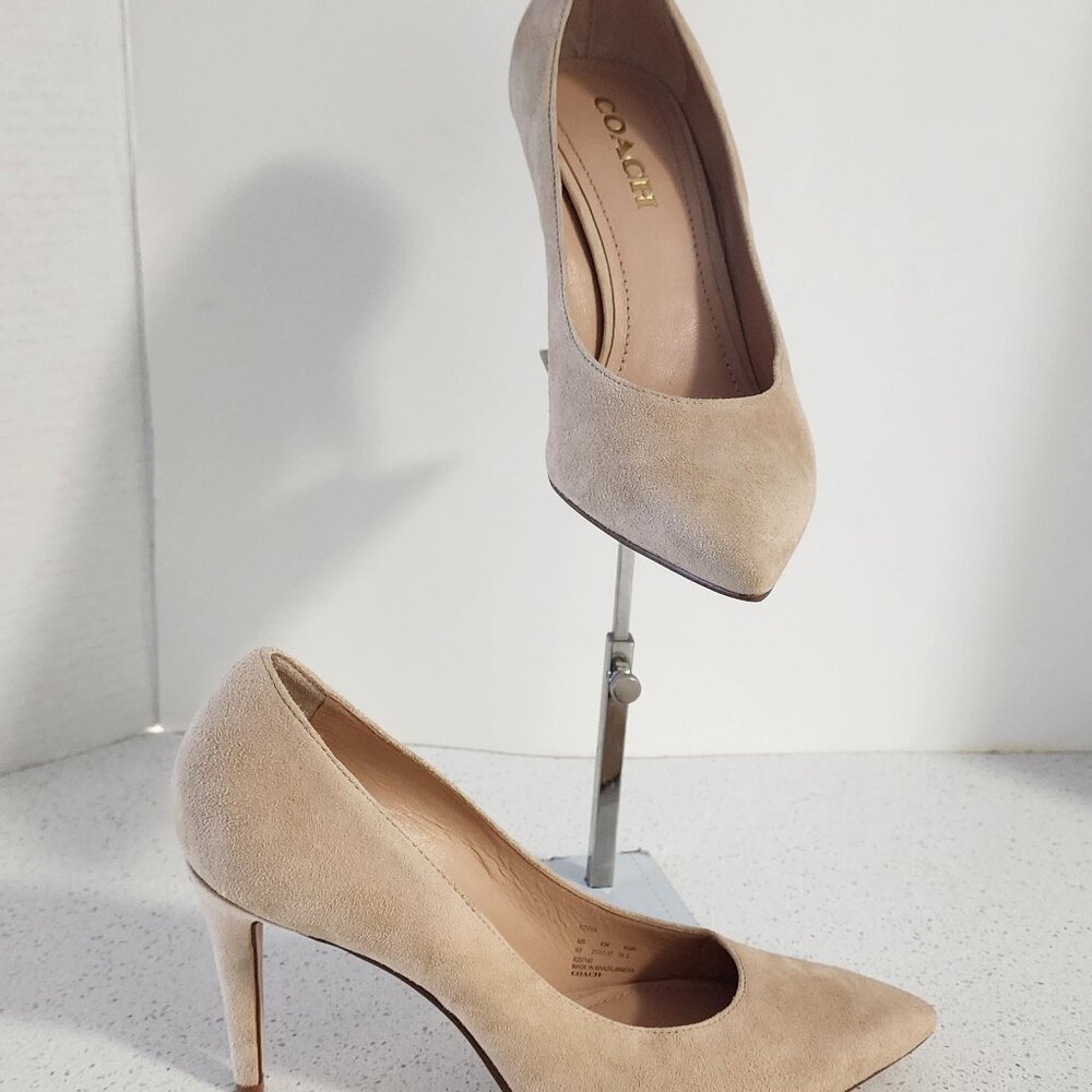 Coach tan suede heels